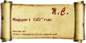 Magyari Círus névjegykártya